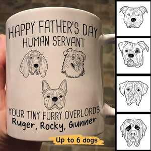 Happy Father‘s Day Human Servant Dog Head Outline Personalized Mug