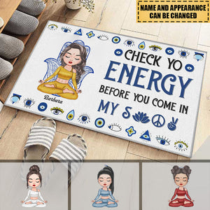 Personalized Custom Doormat - Home Decor Gift For Yoga Lover - Check Yo Energy