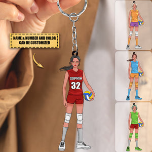 Personalized Volleyball Girl Acrylic keychain For Volleyball Lovers