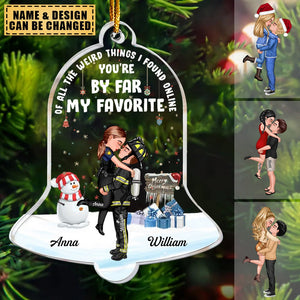 Bells For Couple - Couple Portrait Gifts by Occupation - Personalized Christmas Ornament