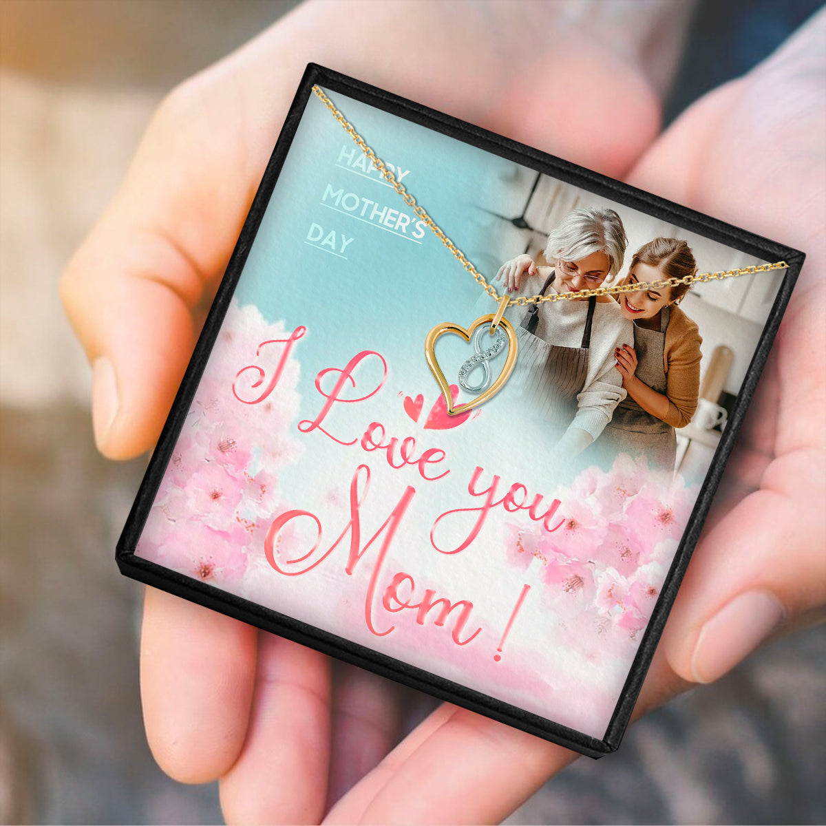 I Love You Mom Necklace for Mom-of Personalized Necklace Gift