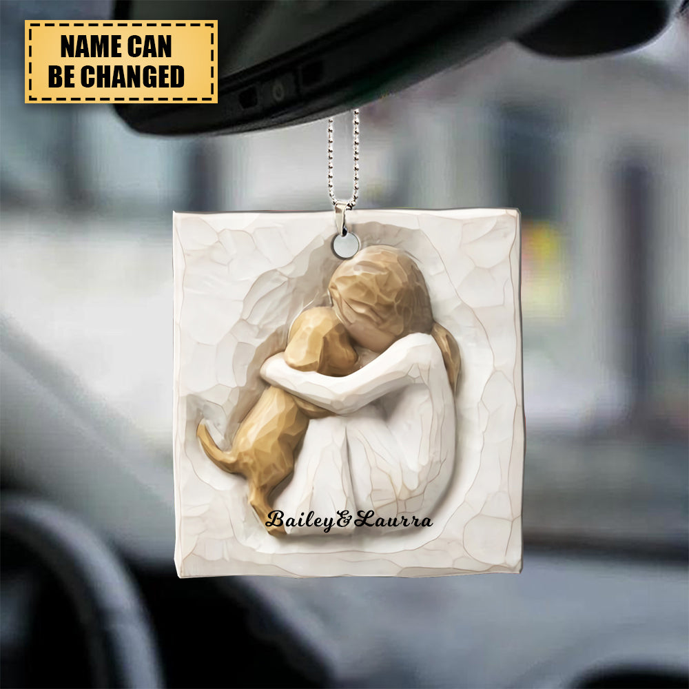 Personalized Girl And Dog Ornament- Gift for Dog Lovers