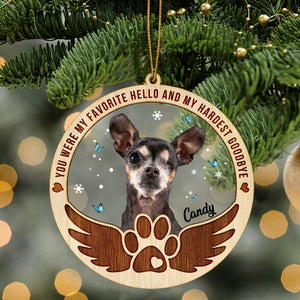 Dog Memorial - Your Wings Were Ready But My Heart Was Not - Custom Wood and Acrylic Ornament