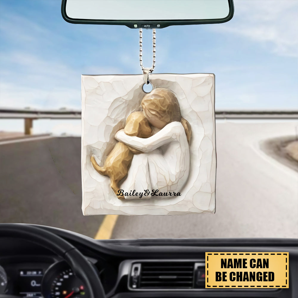 Personalized Girl And Dog Ornament- Gift for Dog Lovers