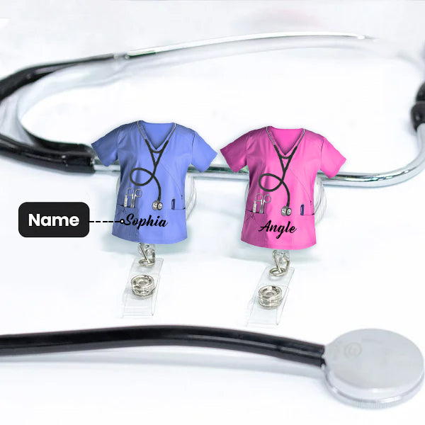 Personalized Nurse Scrubs Healthcare Badge Reel