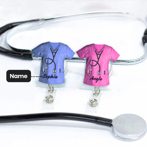 Personalized Nurse Scrubs Healthcare Badge Reel