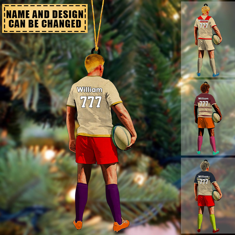 Custom Personalized Chrismas Ornament, Rugby Gift