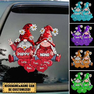 Colorful Grandpa- Grandma Dwarf Loves Sweet Heart Kids Personalized Decal