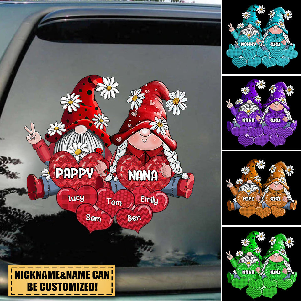 Colorful Grandpa- Grandma Doll Loves Sweet Heart Kids Personalized Decal