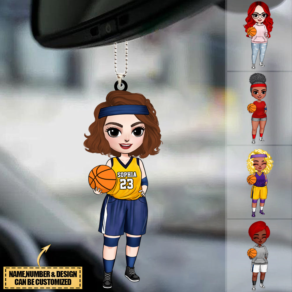 Personalized Woman Girl Basketball Player Acrylic Ornament