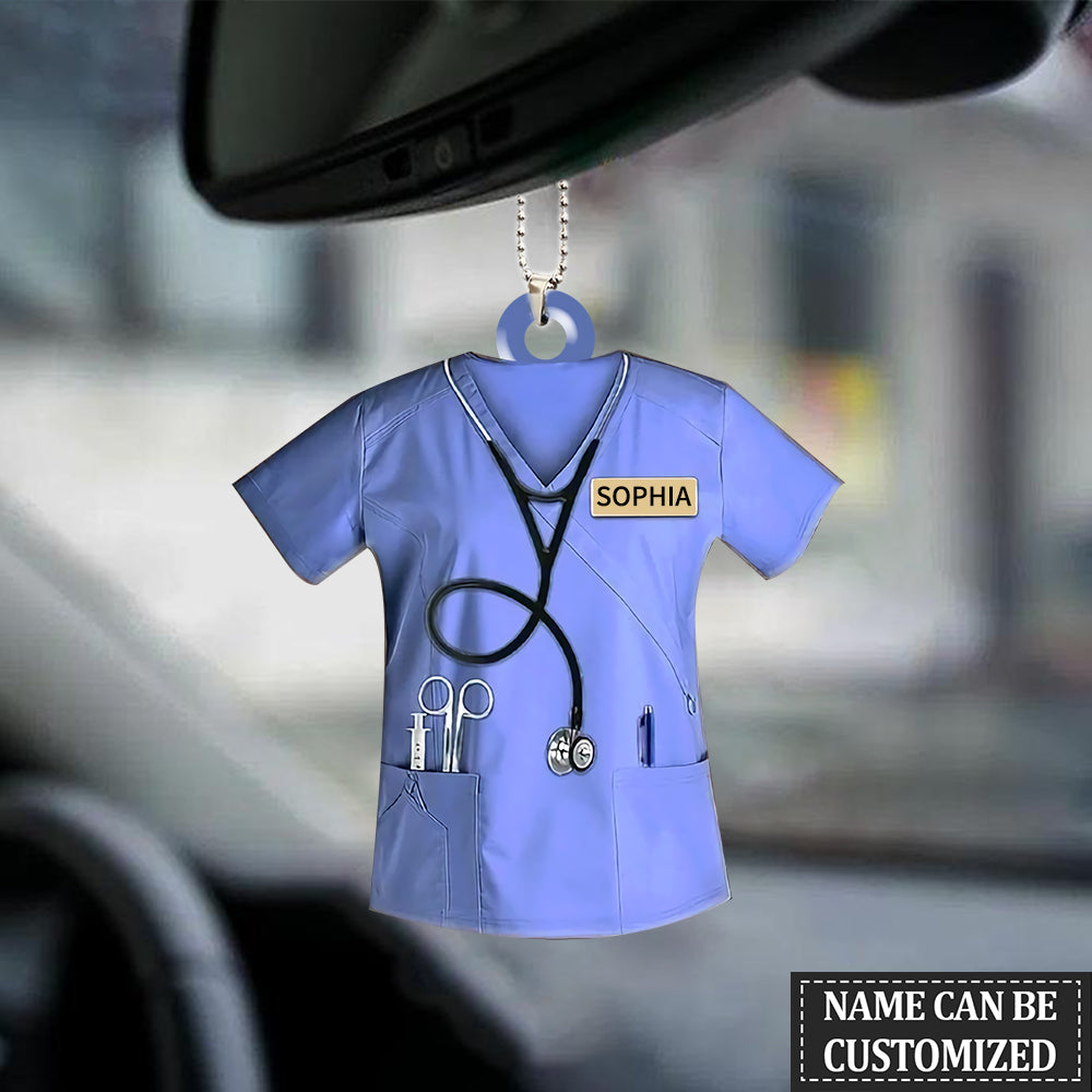 Personalized Nurse Scrubs - Gift for nurse Stainless steel Ornament