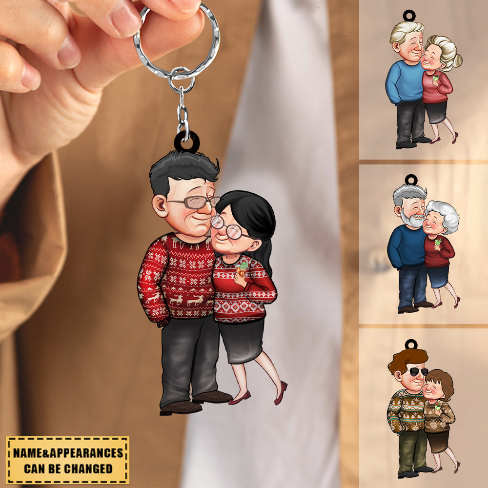A Gift To My Wife, A Couple In A Standing Embrace - Personalized Keychain