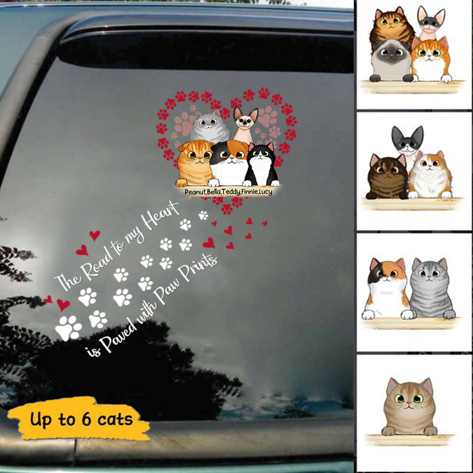 Road To My Heart Fluffy Cats Personalized Decal