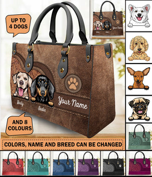 Dog Colorful Personalized Leather Handbag - LD016PS08