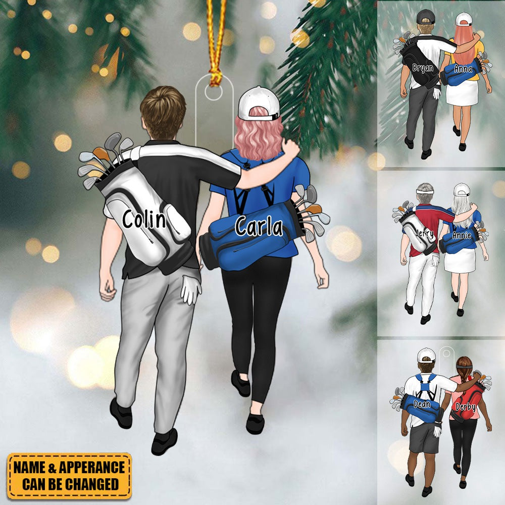 Golf Couple For Life - Personalized Acrylic Christmas Ornament, Gifts For Golf Lovers
