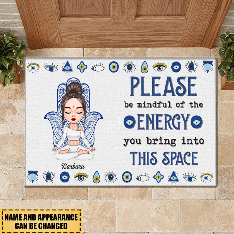 Personalized Custom Doormat - Home Decor Gift For Yoga Lover - Check Yo Energy
