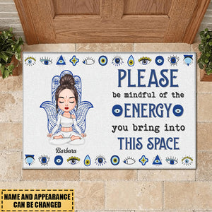 Personalized Custom Doormat - Home Decor Gift For Yoga Lover - Check Yo Energy