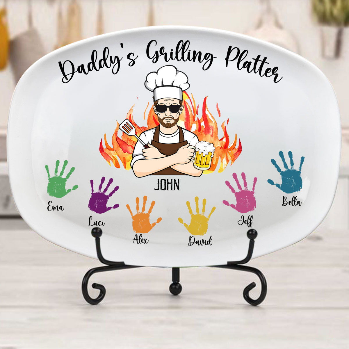 Daddy's Grilling Platter Personalized Gift For Grandpa Dad Papa