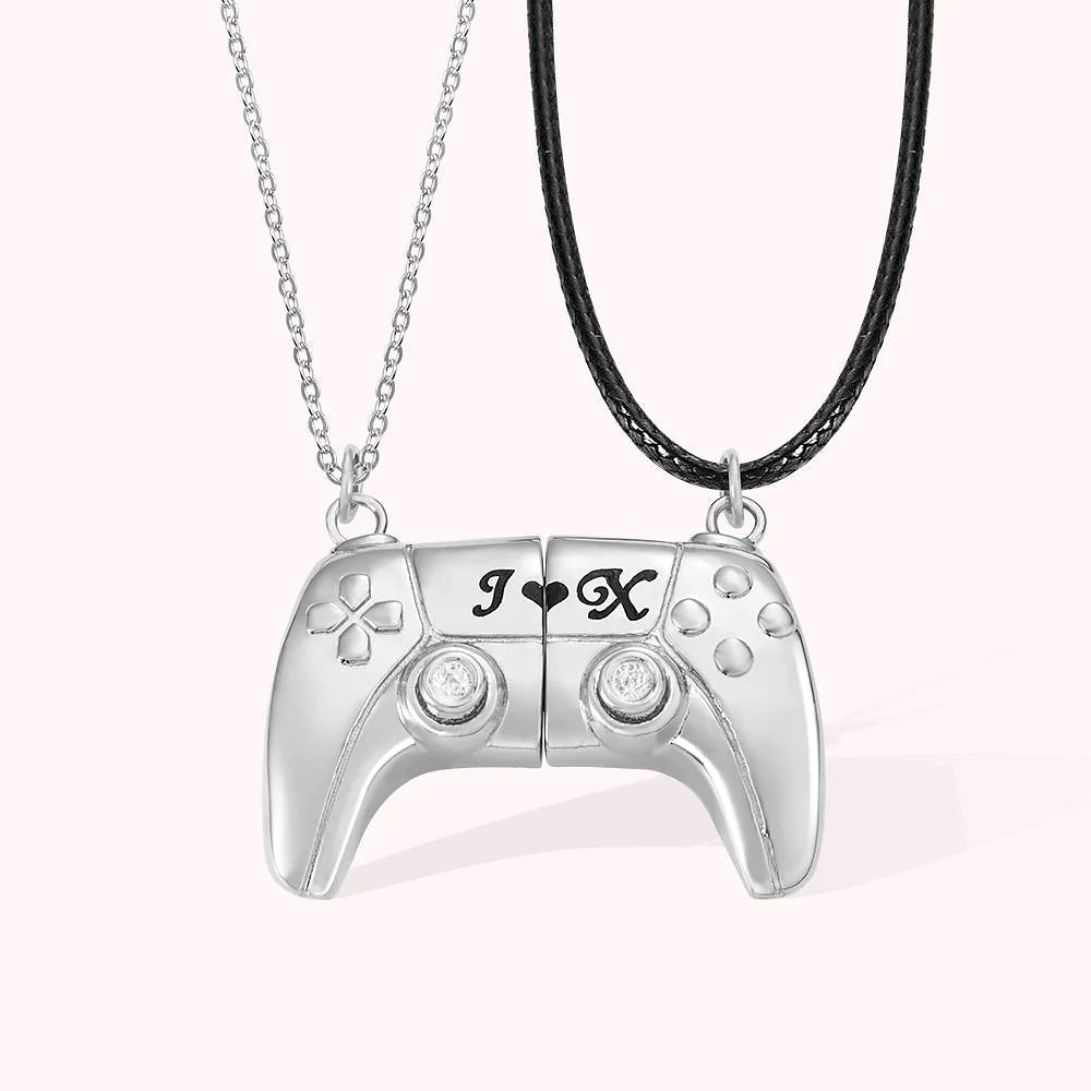 Personalized Magnetic Gamer Matching Necklace Set