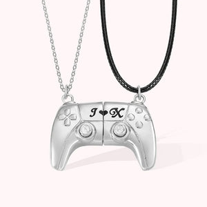 Personalized Magnetic Gamer Matching Necklace Set