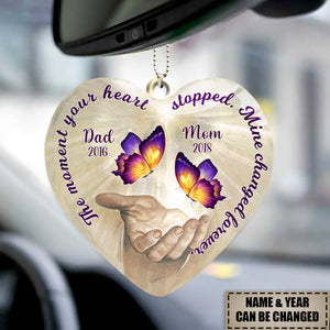 THE MOMENT YOUR HEART STOPPED, MINE CHANGED FOREVER CUSTOM MEMORIAL ORNAMENT