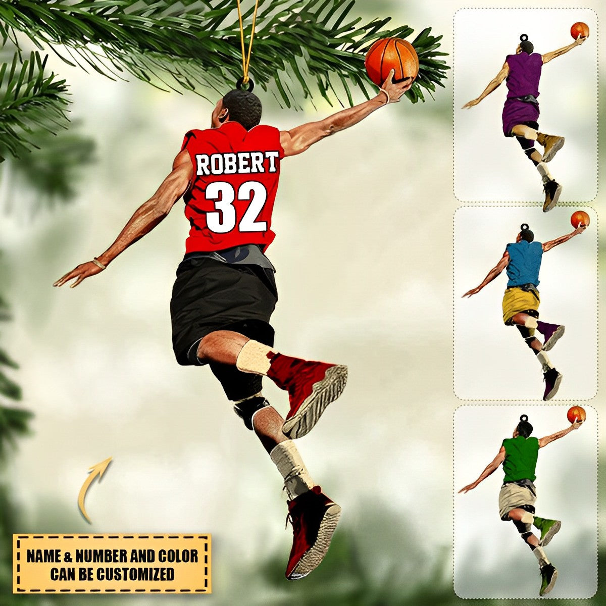 Personalized Basketball Player Christmas Ornament For Basketball Fans