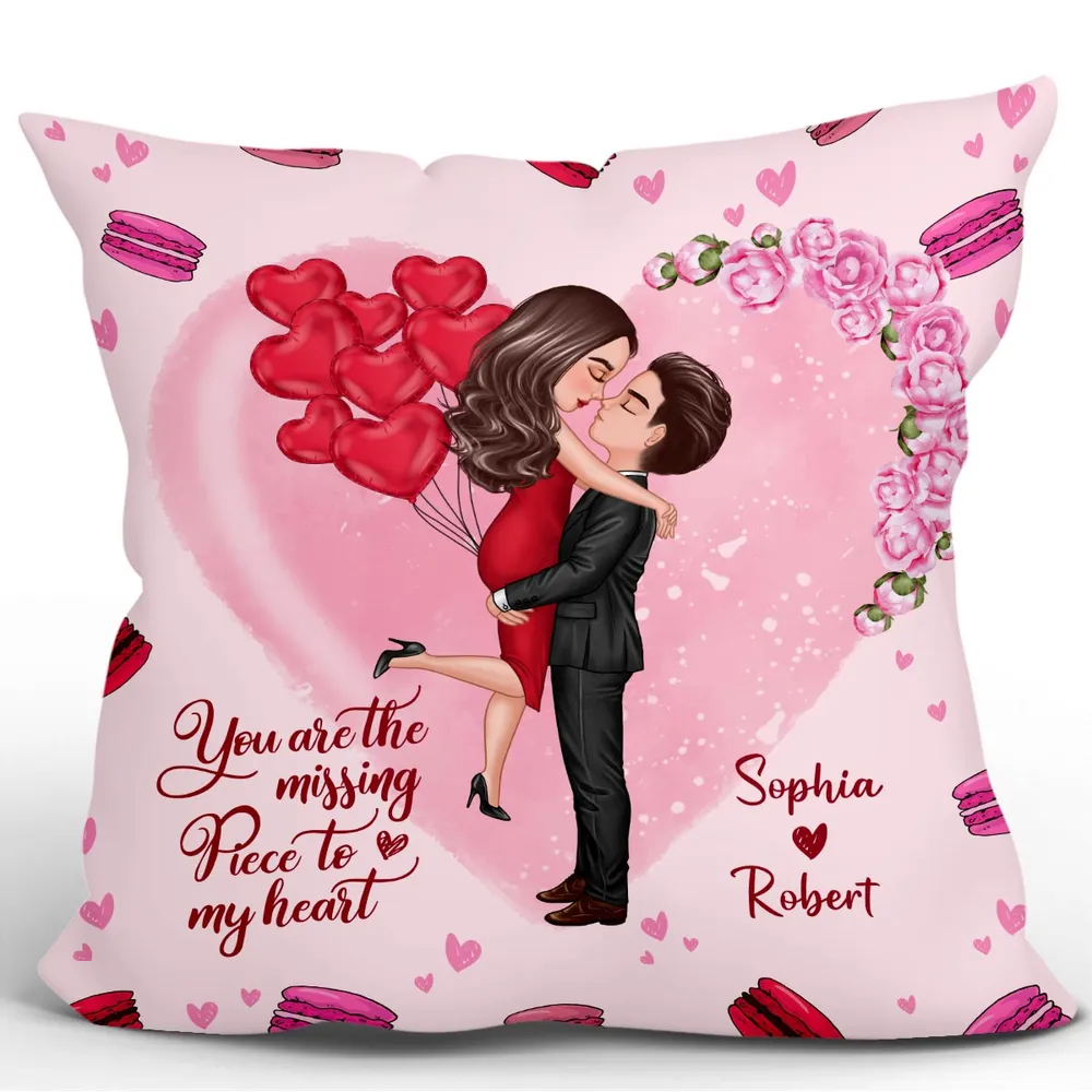 Doll Couple Kissing Hugging Personalized Pillow - Gift For Him Gift For Her