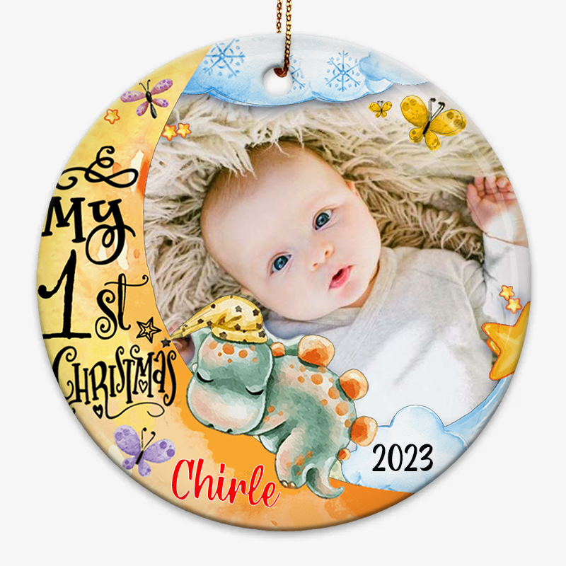 Baby's first christmas shop dinosaur ornament