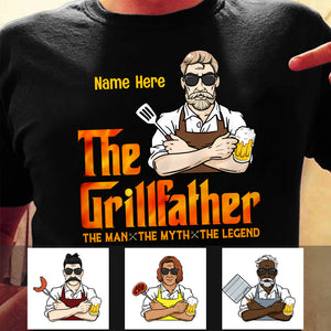 Personalized BBQ The Grillfather T Shirt JL92 24O53