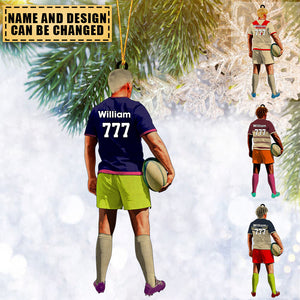 Custom Personalized Chrismas Ornament, Rugby Gift