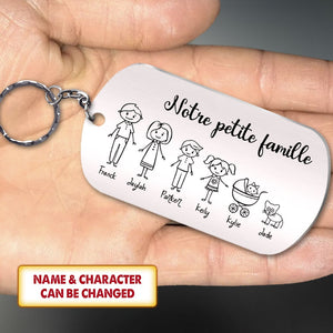 Personalized Family Name Stainless Steel Metal Keychain
