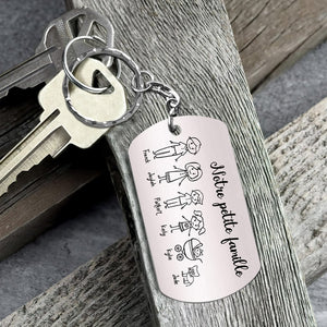 Personalized Family Name Stainless Steel Metal Keychain
