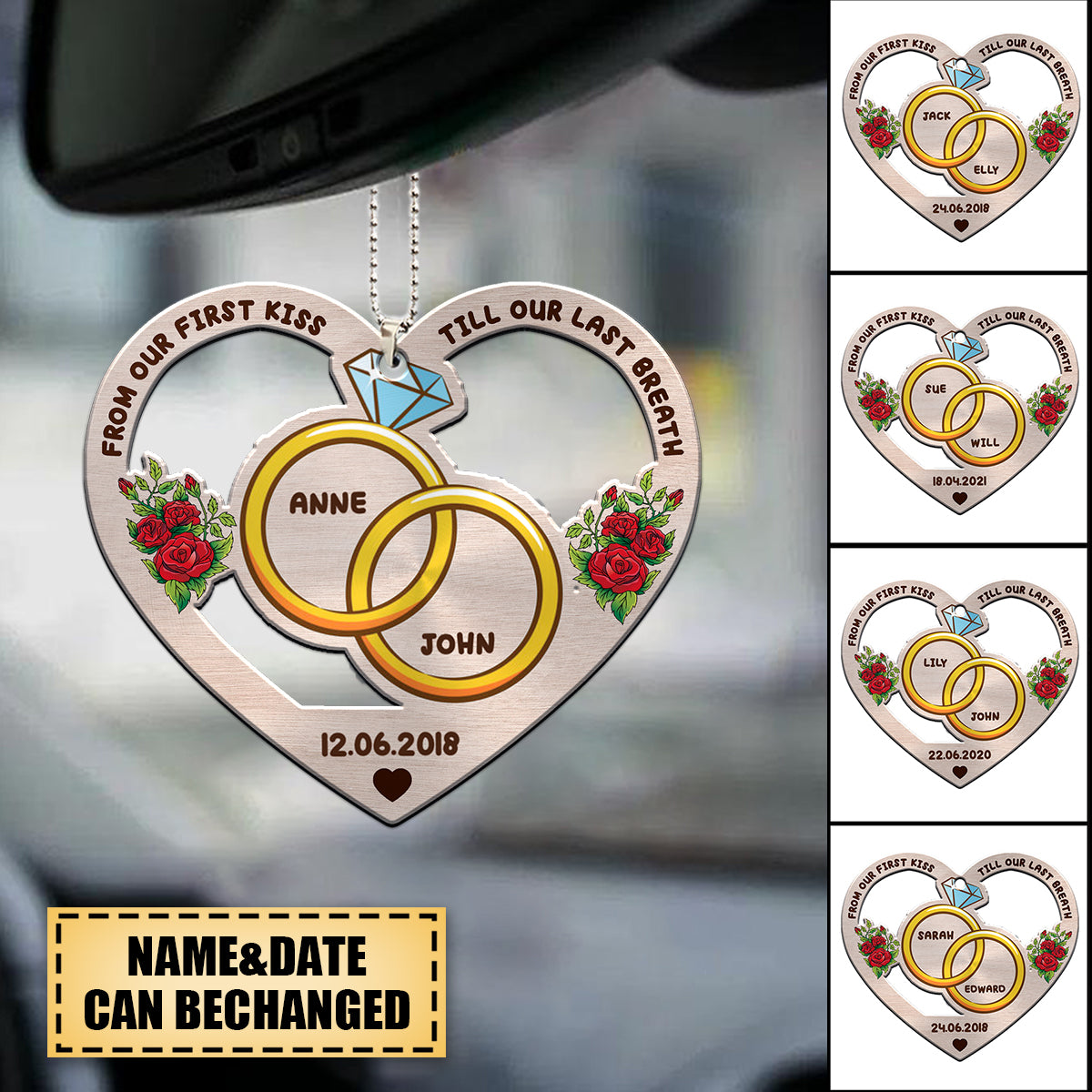 Couple - From Our First Kiss Till Our Last Breath Couple Rings - Personalized Ornament