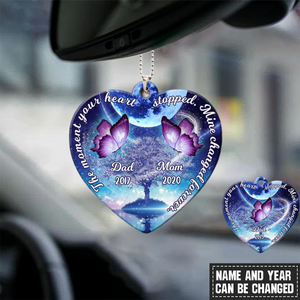 THE MOMENT YOUR HEART STOPPED, MINE CHANGED FOREVER CUSTOM MEMORIAL ACRYLIC ORNAMENT