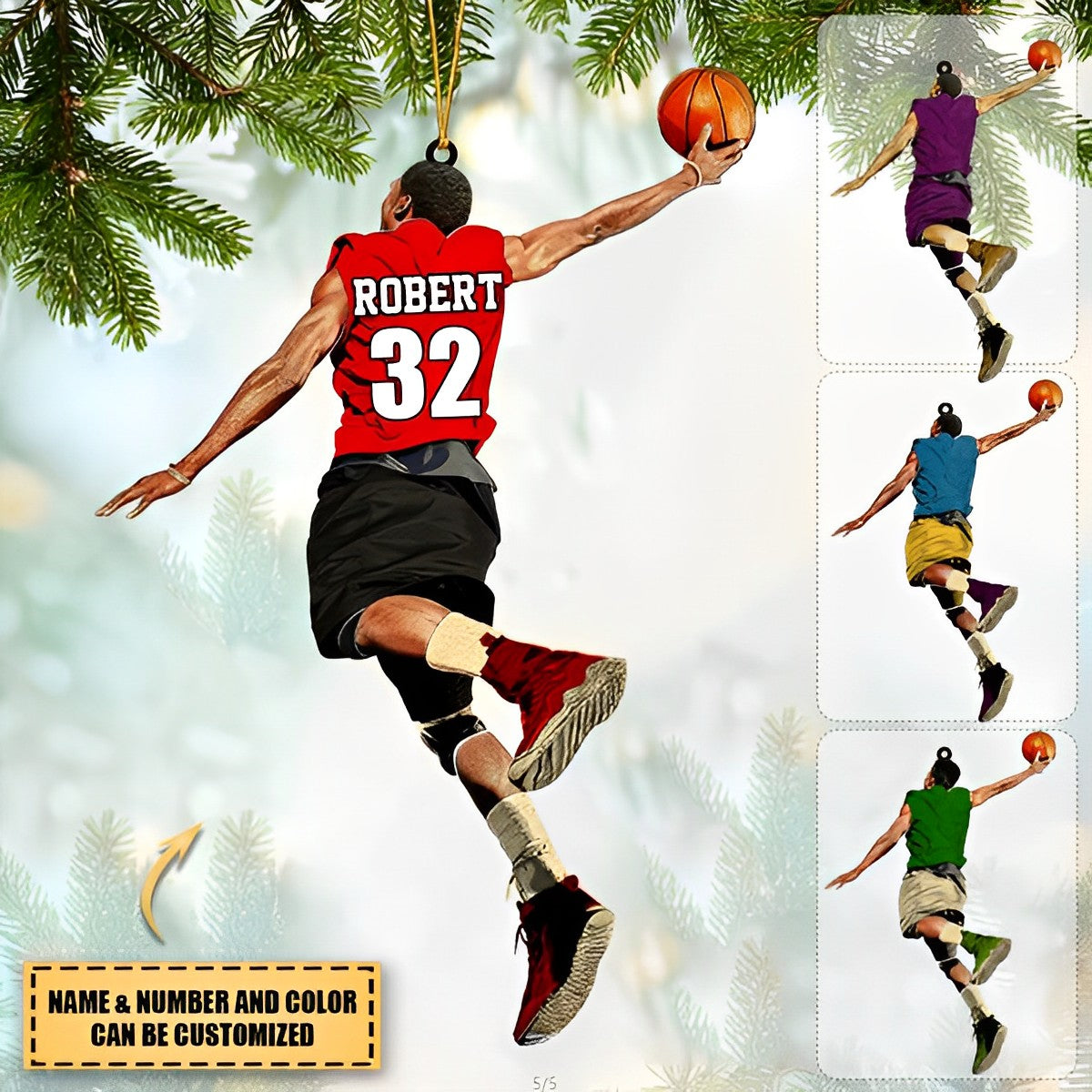 Personalized Basketball Player Christmas Ornament For Basketball Fans