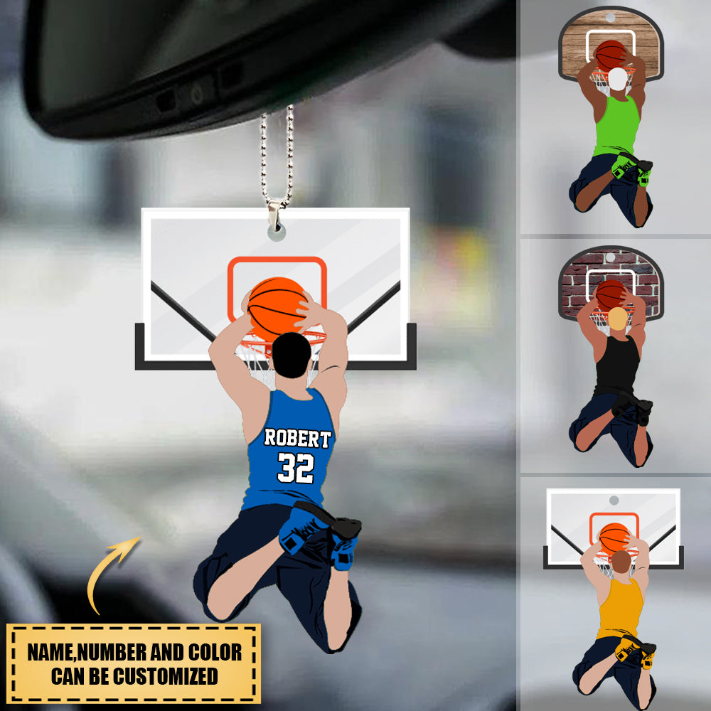 Personalized Basketball Slam Dunk Shaped Ornament For Basketball Lovers