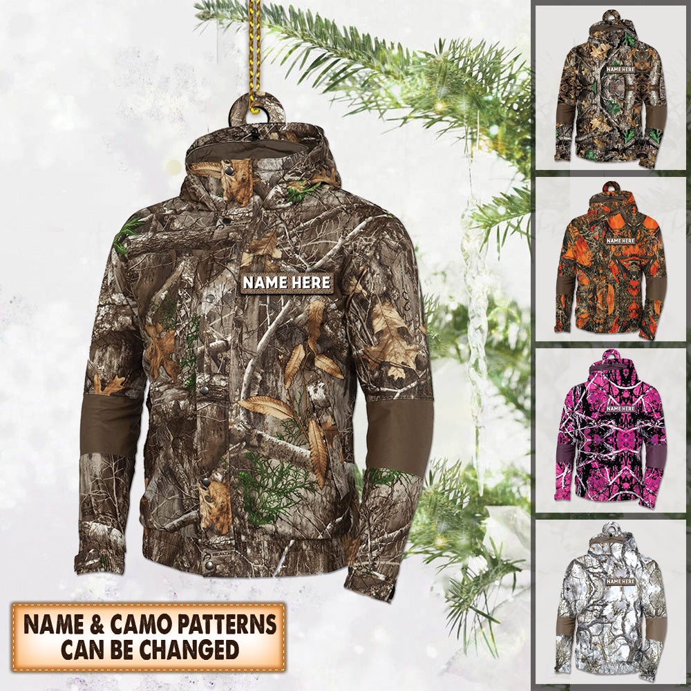 Personalized Camo Patterns Jacket Shaped Acrylic Ornament