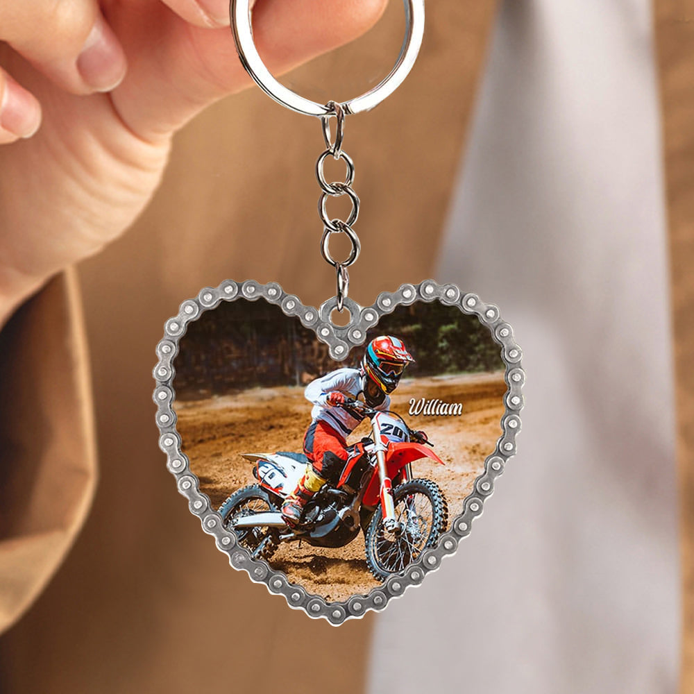 Custom Motorcycle Photo Keychain