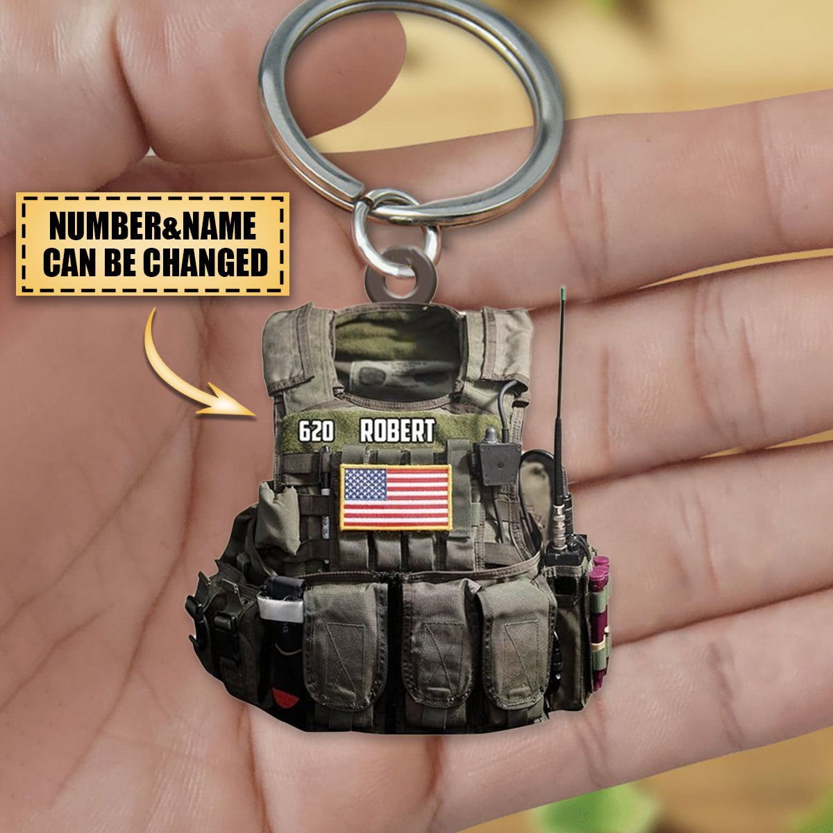 Personalized Police/Soldier Vests Shaped Keychain