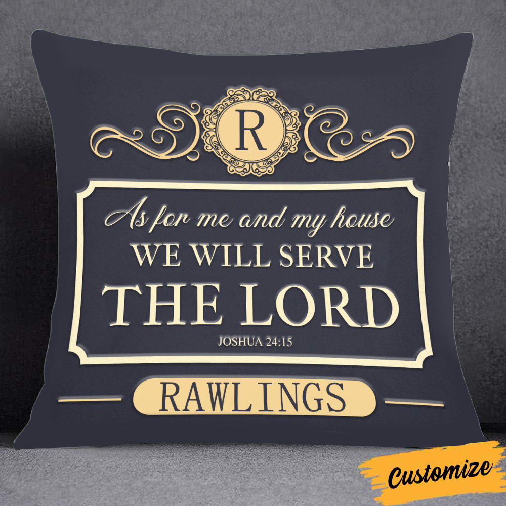 Elegant Vintage As For Me And My House Personalized Pillow