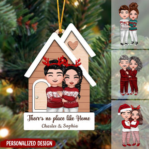 Home Sweet Home Couple Standing Outdoor Personalized Wooden Ornament
