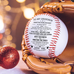 To My GrandSon - You Will Never Lose - Personalized Baseball