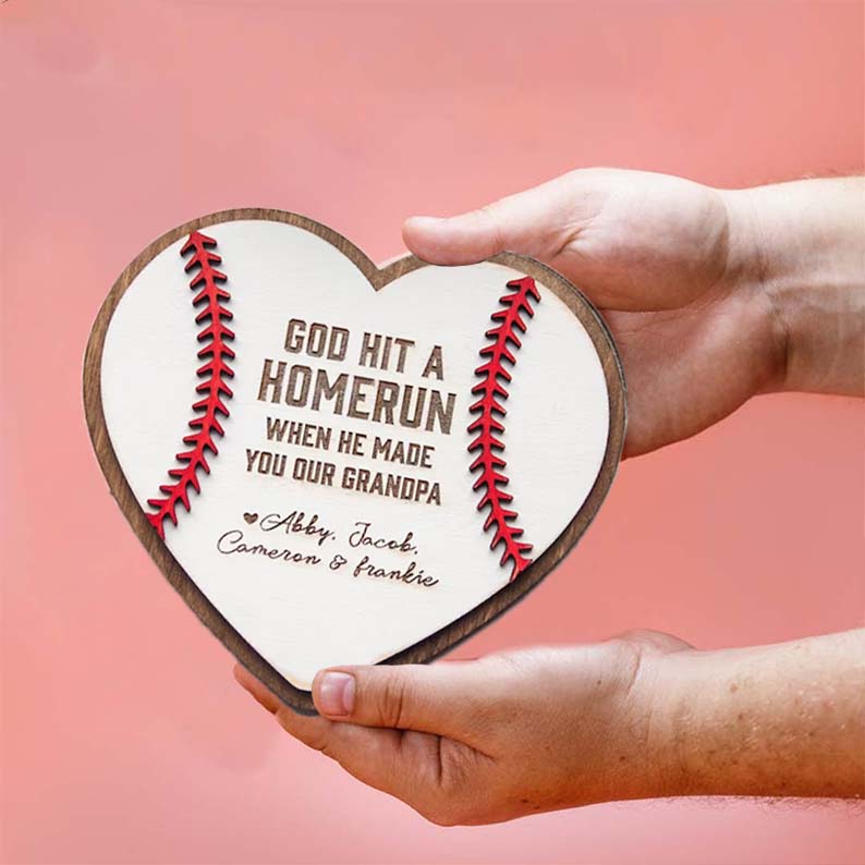 Personalized Father’s Day Baseball Heart Sign