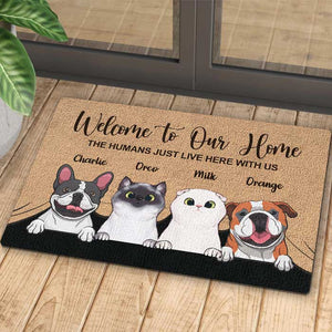 Welcome To The Pet Home - Funny Personalized Pet Decorative Mat (Cat & Dog)