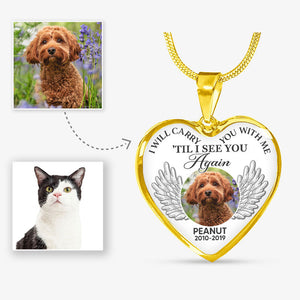 I Will Carry You With Me, Custom Photo, Luxury Heart Necklace