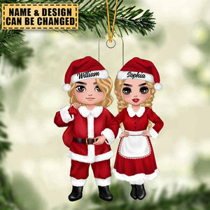 Christmas Couple Spending Christmas Together - Personalized Acrylic Ornament