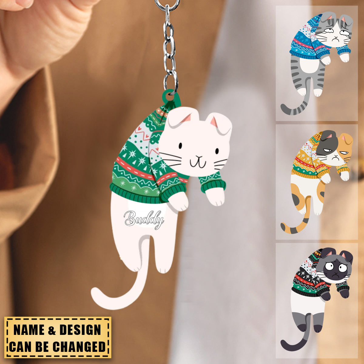Hanging Cats - Personalized Acrylic Keychain