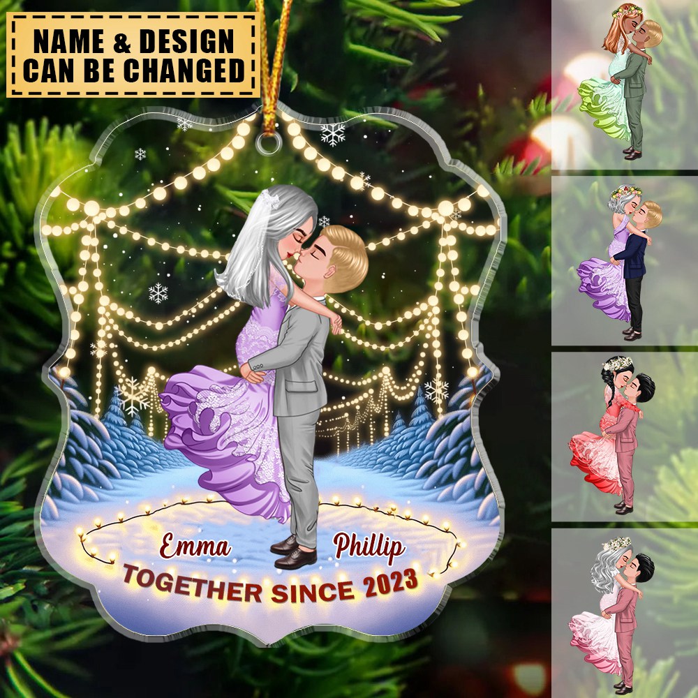 Together Since - Gift For Husband Wife, Anniversary - Couple Personalized Acrylic Ornament