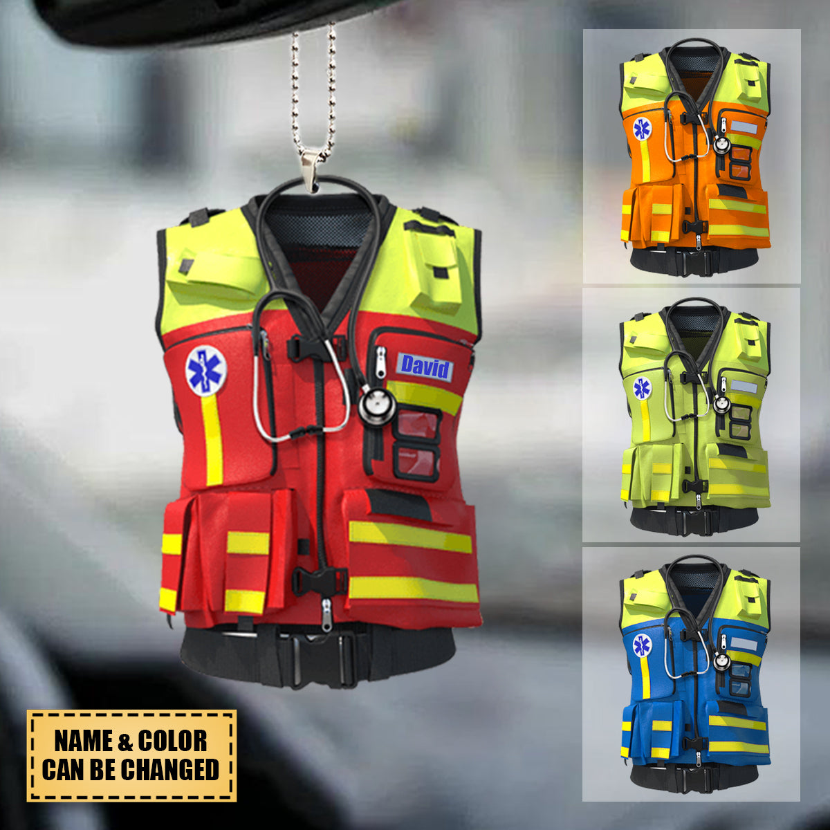 EMT PARAMEDIC SAFETY VEST, CUSTOM SHAPE ORNAMENT GIFT FOR PARAMEDIC