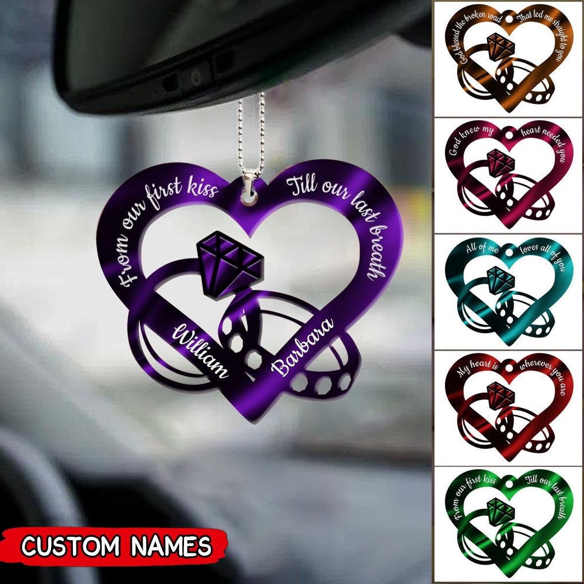 From Our First Kiss Till Our Last Breath Couple Rings Personalized Acrylic Ornament